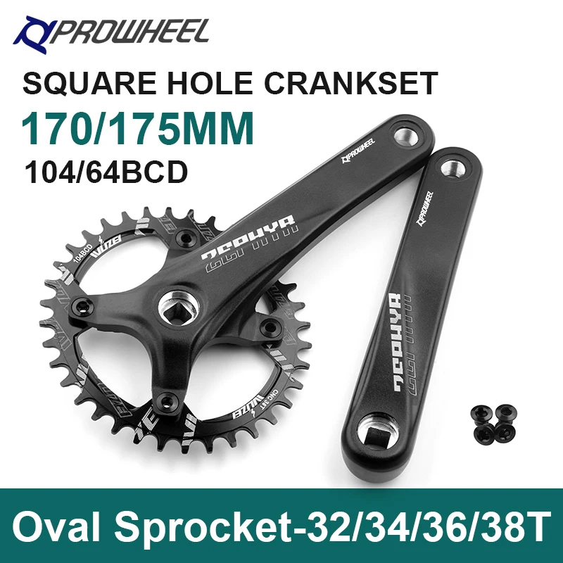 

Квадратные коленчатые рычаги PROWHEEL 104BCD 170 мм 175 мм для велосипеда 32/34/36/38T овальная Звездочка с нижним кронштейном