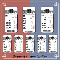 fhnblj world country label air tickets phone case for redmi 8 9 9a for samsung j5 j6 note9 for huawei nova3e mate20lite cover