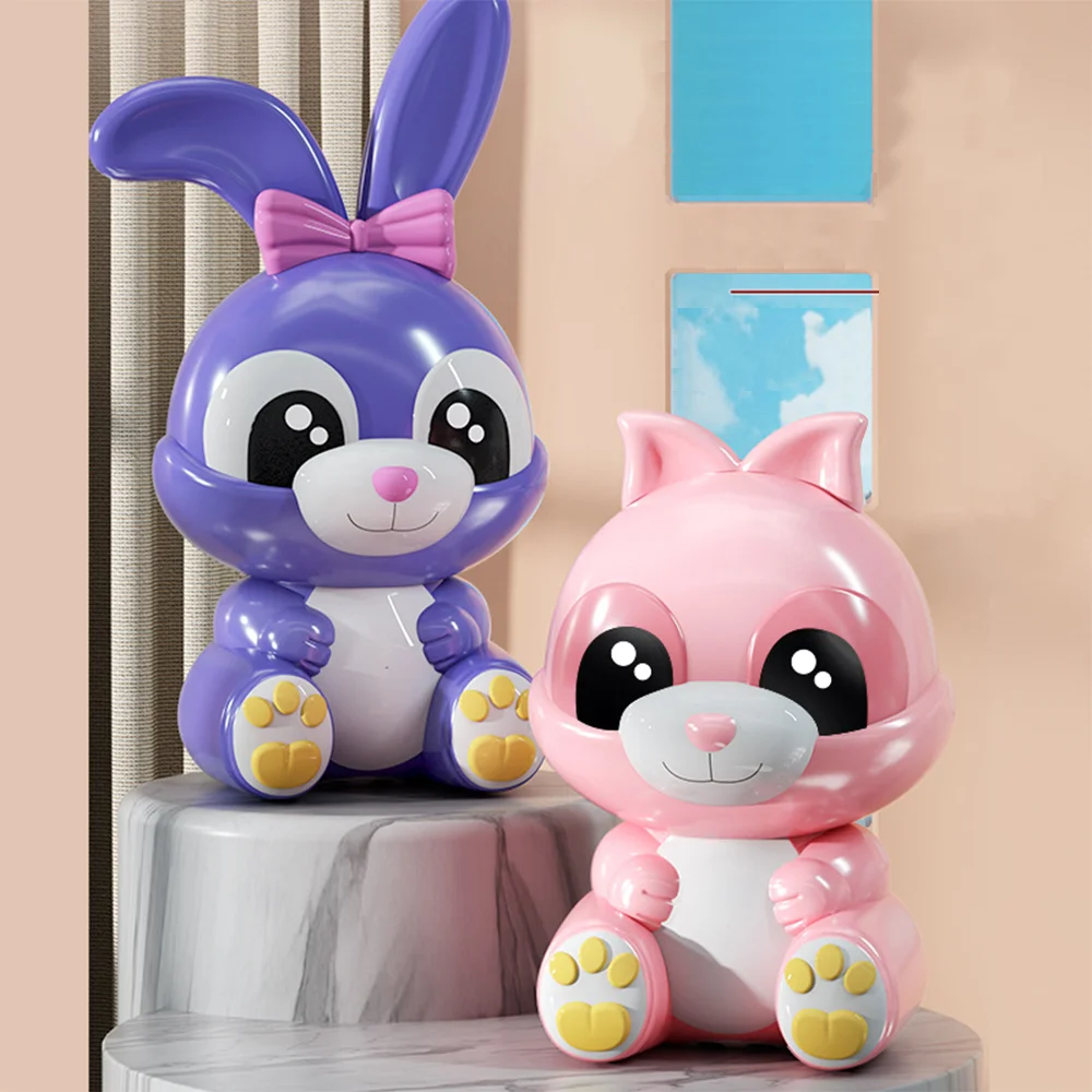 

Cute Rabbit Piggy Bank for Kids Cartoon Plastic Money Saving Box Coins Storage Kids Birthday Gift Home Decor Desktop Ornament