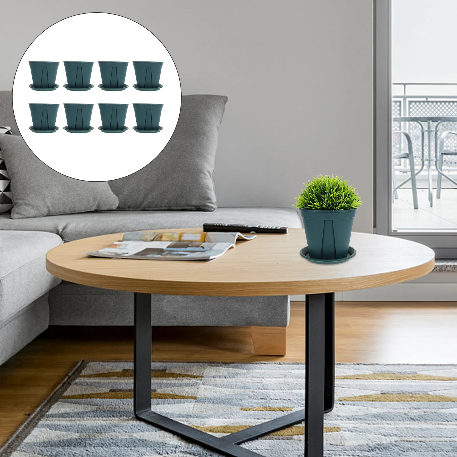 

8 Sets Round Flower Planter Green Root Control Pots Flower Pots for Plants Flower Gardening Containers