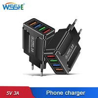 led lighting quick charger 5v 3a phone charging qc 3 0 4 port wall usb power supply for iphone 11 12 13 pro max samsung xiaomi