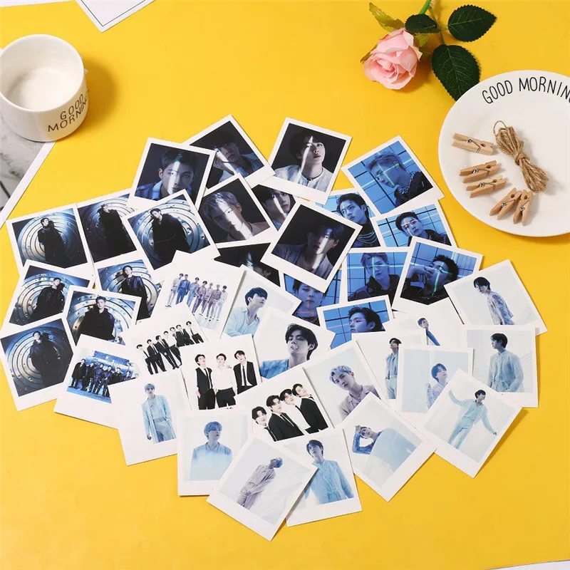 

KPOP популярная группа Новинка альбом доказательство 40 шт./компл. Фотокарточка ломо карты с 5 зажимами 1 Веревка 6x7 см JIMIN JIN SUGA фотокарточки кор...