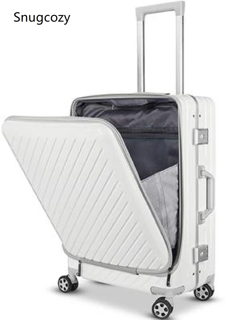 

Snugcozy 100% Aluminum frame Front flip business computer suitcase 20/24 inch size PC Wheel Spinner brand Travel Luggage
