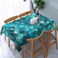turquoise blue rectangular tablecloth modern wedding party home kitchen dinning table cover table cloth waterproof table decor