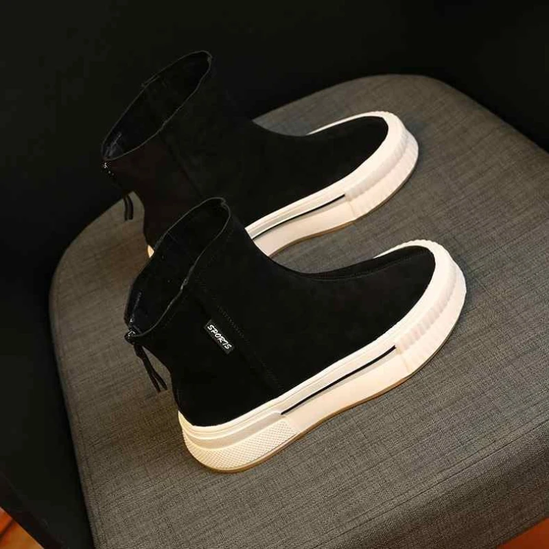 Platform Martens for Women Fall 2023 new frosted ankle boots casual versatile short leg retro single boot platform boots