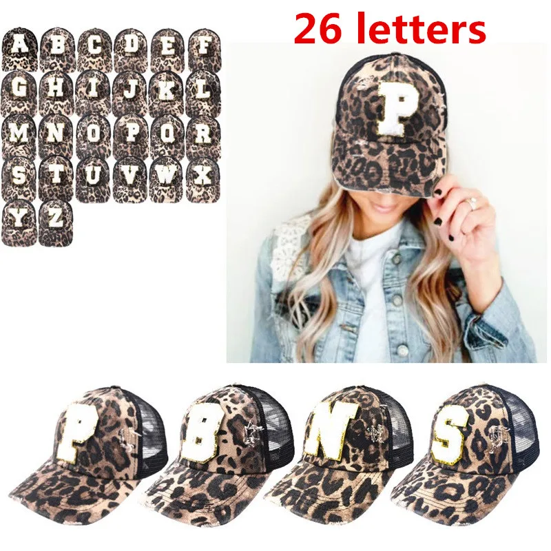 S Female Girls Hip Hop Sports Mesh Baseball Cap Trucker Caps Leopard Print Snapback Hat Gorro