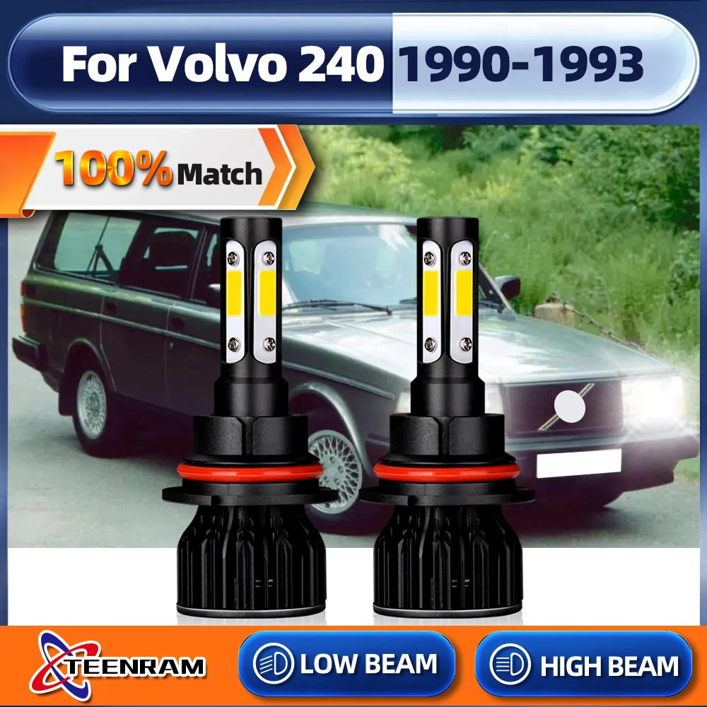

9004 LED Headlights Bulbs Canbus Car Light 120W 20000LM Turbo LED Auto Lamp 12V 6000K White For Volvo 240 1990 1991 1992 1993