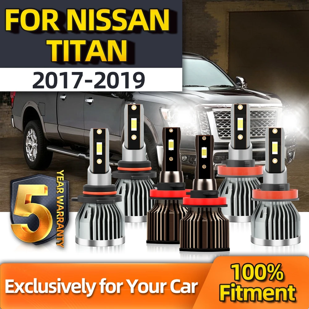 

TEENRAM 6PCS 16000LM LED Conversion Kit H11 9005 H11 Fog Lamps High/ Low Beam Auto Headlamp For NISSAN TITAN 2017 2018 2019