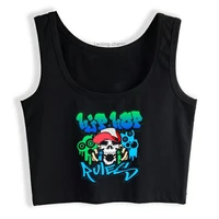 hip hop design for rap and beatbox lovers womens crop top