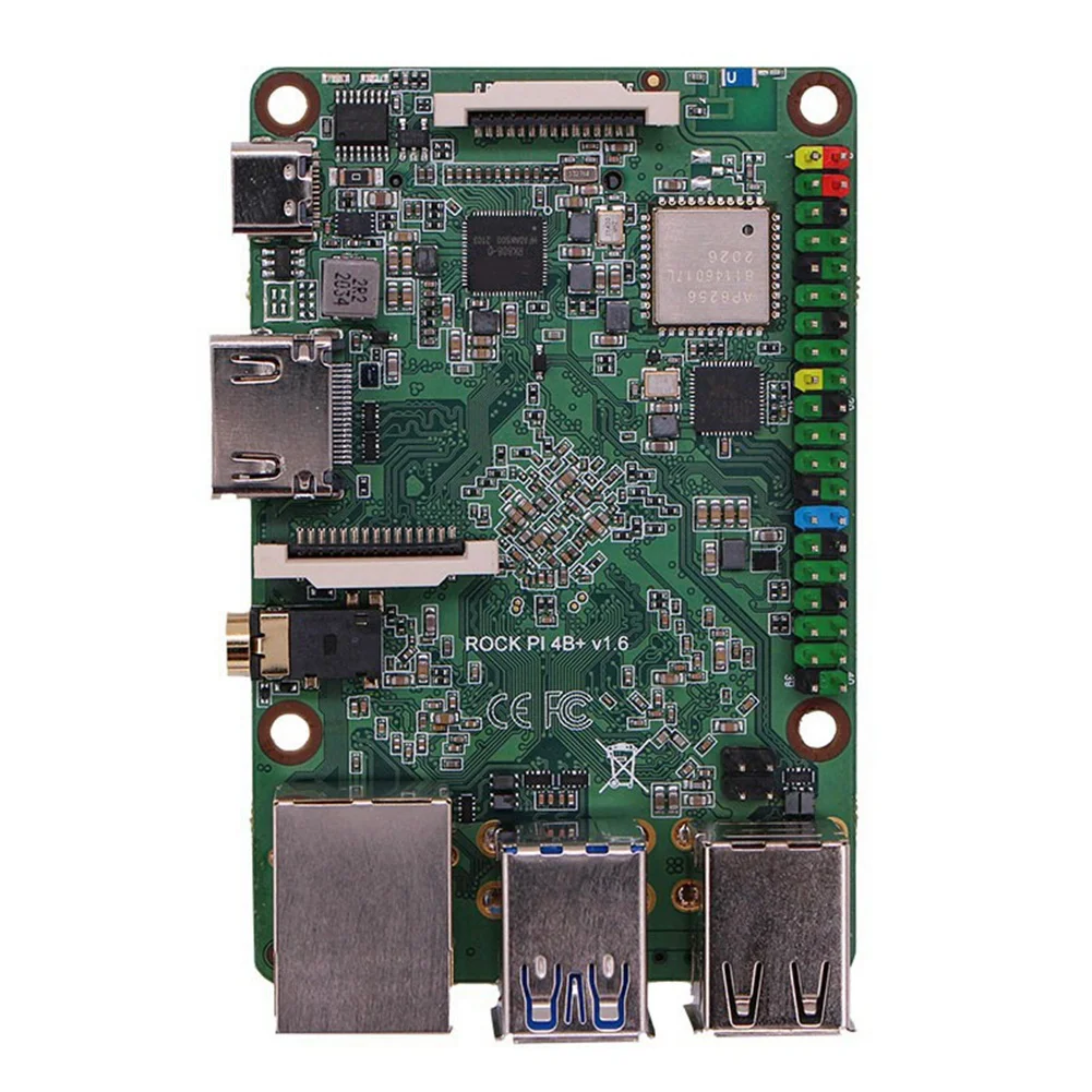 

Rock Pi 4 Plus Model a Development Board Rockchip RK3399 Six Core LPDDR4+EMMC Without WiFi Bluetooth Motherboard(4G+32G)