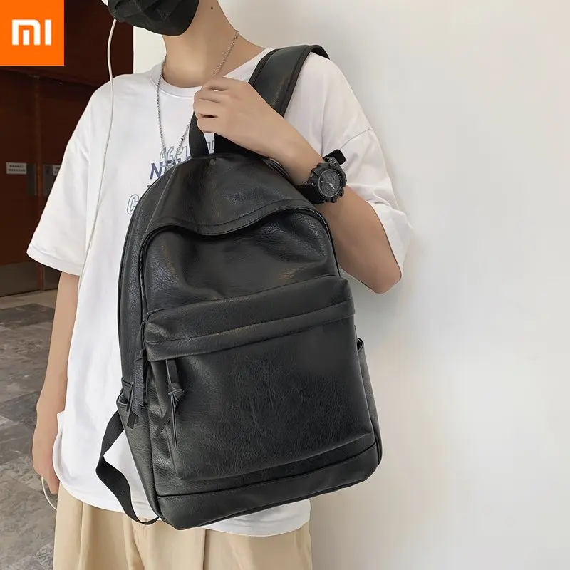 

Xiaomi Women Man Backpack Soft Leather Men's Backpacks Girl Luxury Designer Back Pack Laptop Bag Large Capacity Travel Bag