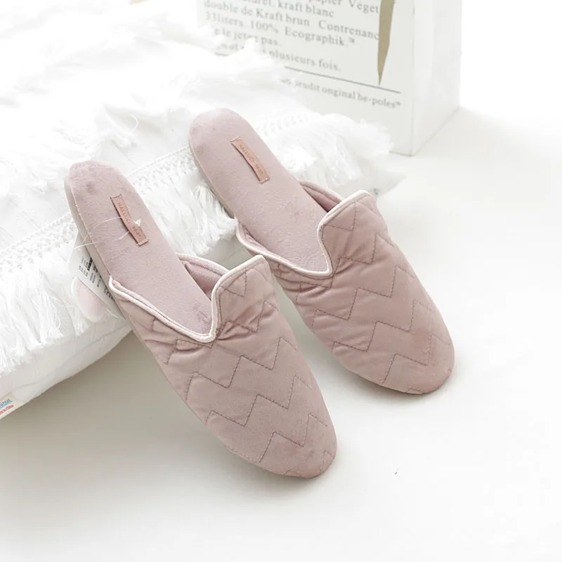 

Soft bottom mute thin velvet autumn and winter home with indoor female non-slip slippers DY2885