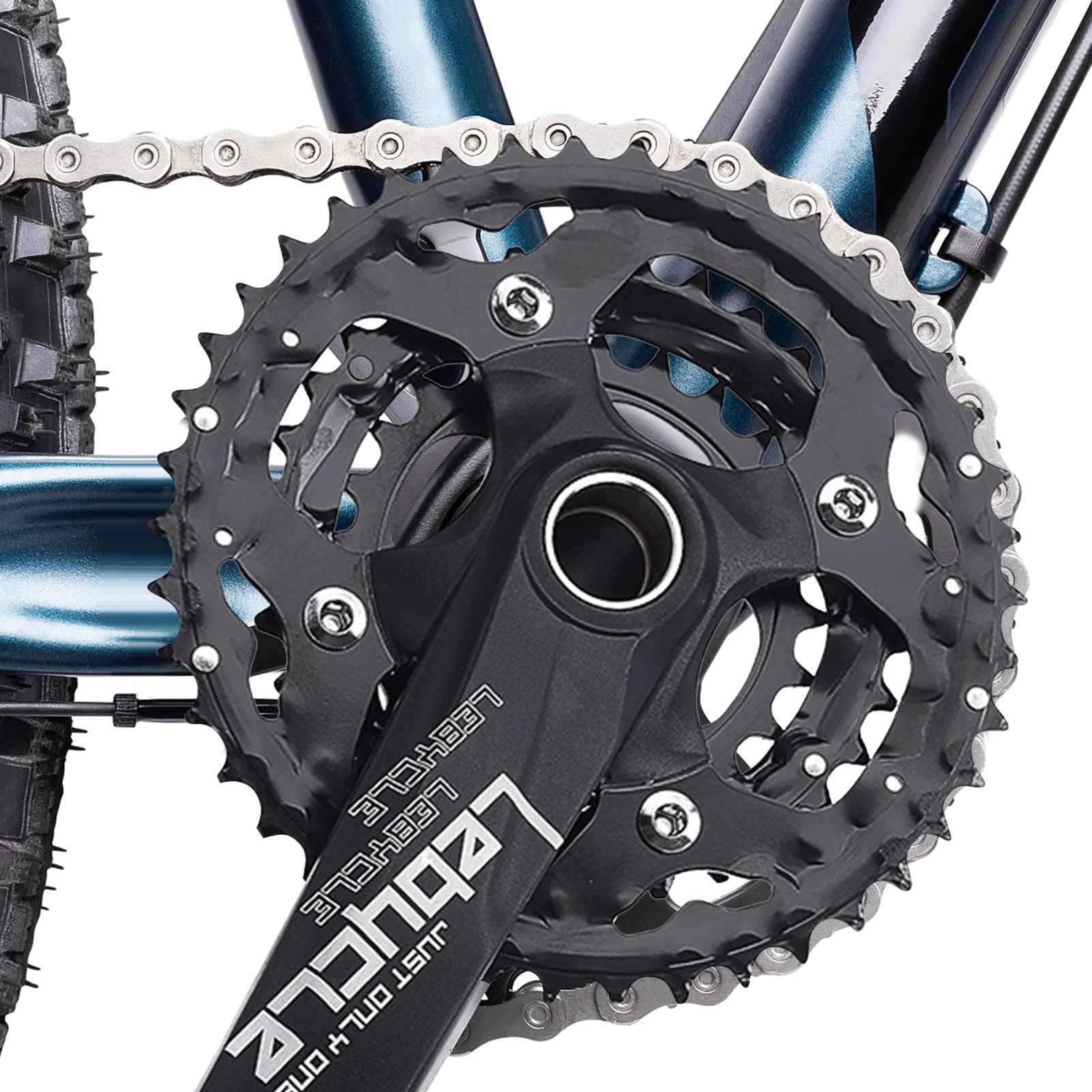 

Bicycle Crankset 9/10 Speed Mountain Bike Crank Aluminum Alloy Crank 170mm Black 24T 32T 42T Bike Crankset Tooth Chainwheel