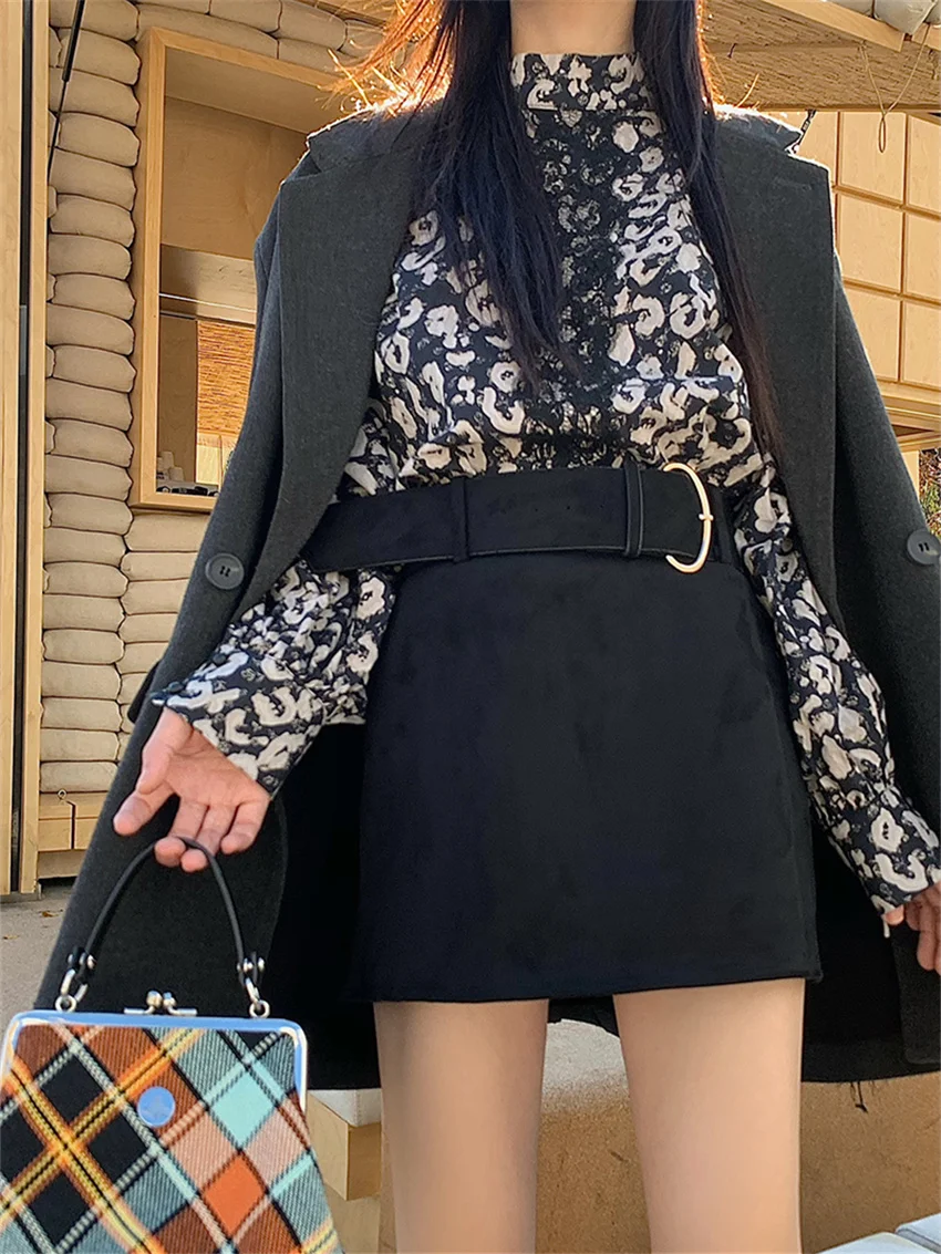 Мини-юбка Alien Kitty Женская однотонная с поясом модная облегающая офисная одежда