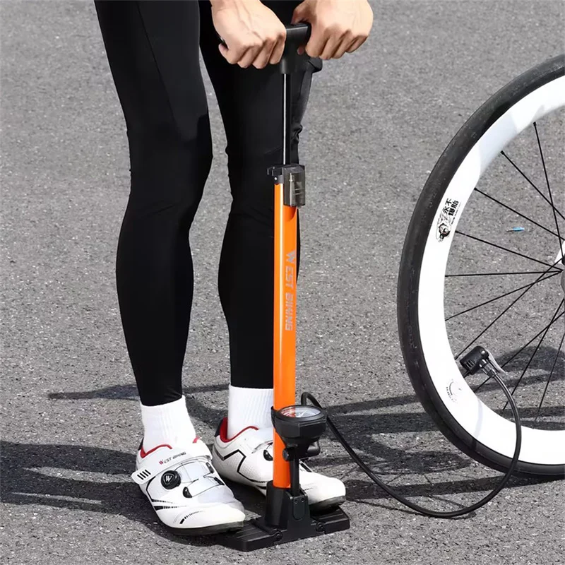 WEST BIKING Воздушный насос высокого давления с манометром 160PSI Ручной Schrader Presta Valve