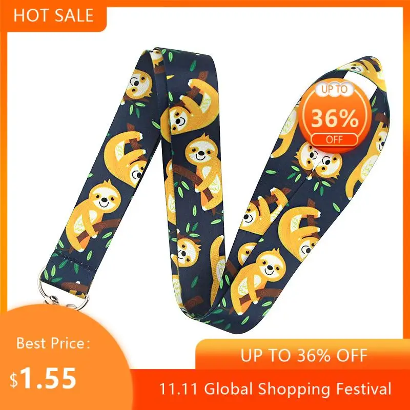 

Животное Ленивец шейный ремешок Ремешки удостоверение личности держатель карты брелок мобильный телефон ремень Георгиевская лента тесьма...