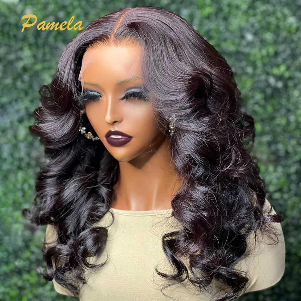 250% парик высокой плотности без клея 4X4 HD с прозрачной застежкой на сетке из