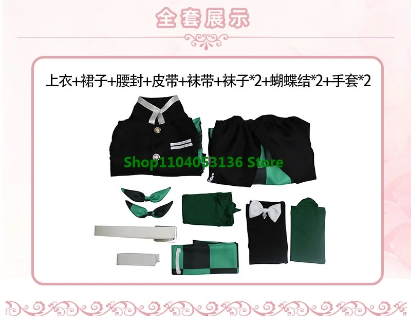 Anime Demon Slayer Kamado Tanjirou Cosplay Costumes adults kids Agatsuma Zenitsu Christmas Party Women Uniform Dress gift