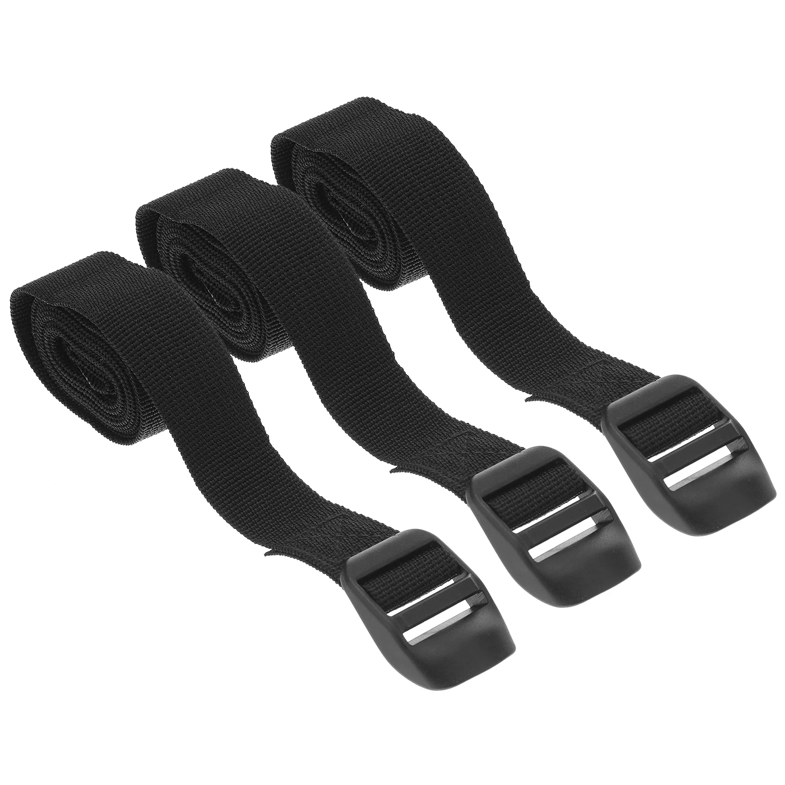 

3pcs 1.5m Practical Tie Down Strap Ratchet Belt Suitcase Strap Cargo Lashing with Press Buckle for Outdoor (Black)