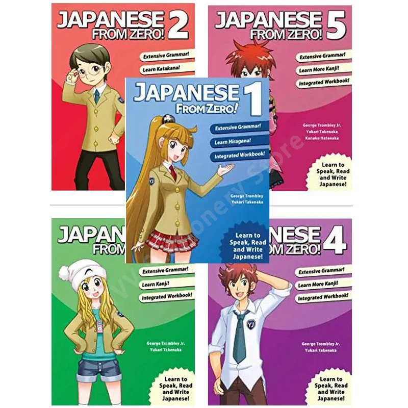 Japanese From Zero!12345: Continue Mastering The  Proven Techniques  To Learn By George Trombley 5 Books Textbook