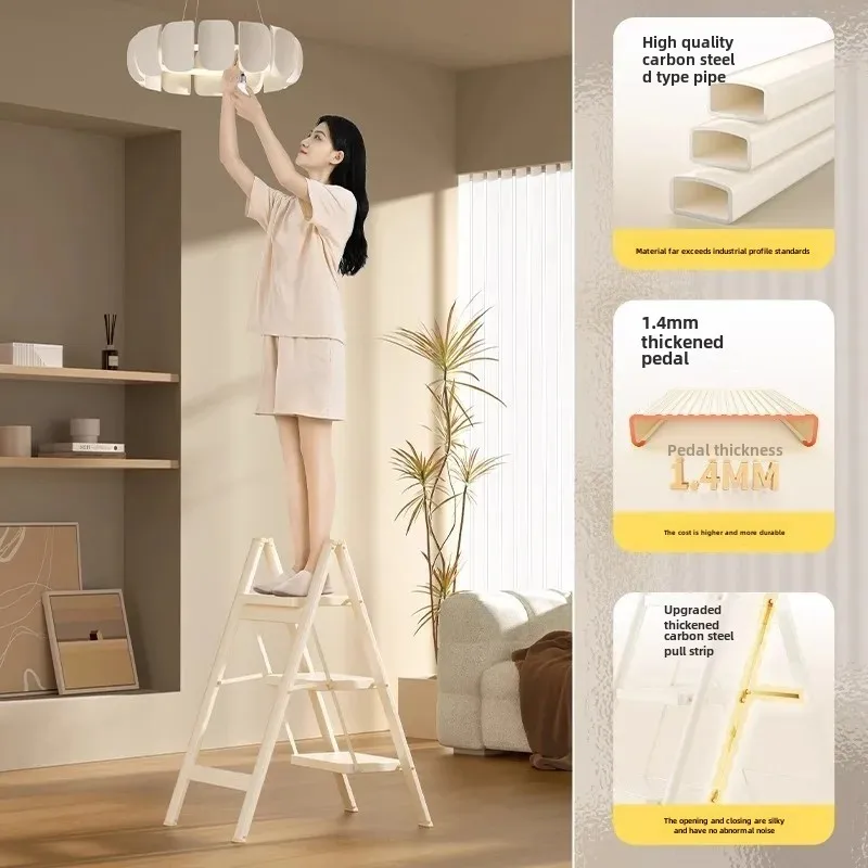 3-ступенчатая складная лестница небольшой стальной табурет-ступенька для