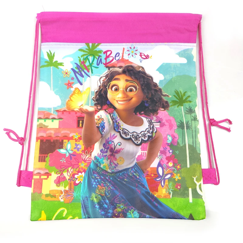 

5pcs/lot Encanto Theme Backpack Happy Birthday Party Non-woven Fabrics Drawstring Gift Bag Baby Shower Decorate Soccer Mochila