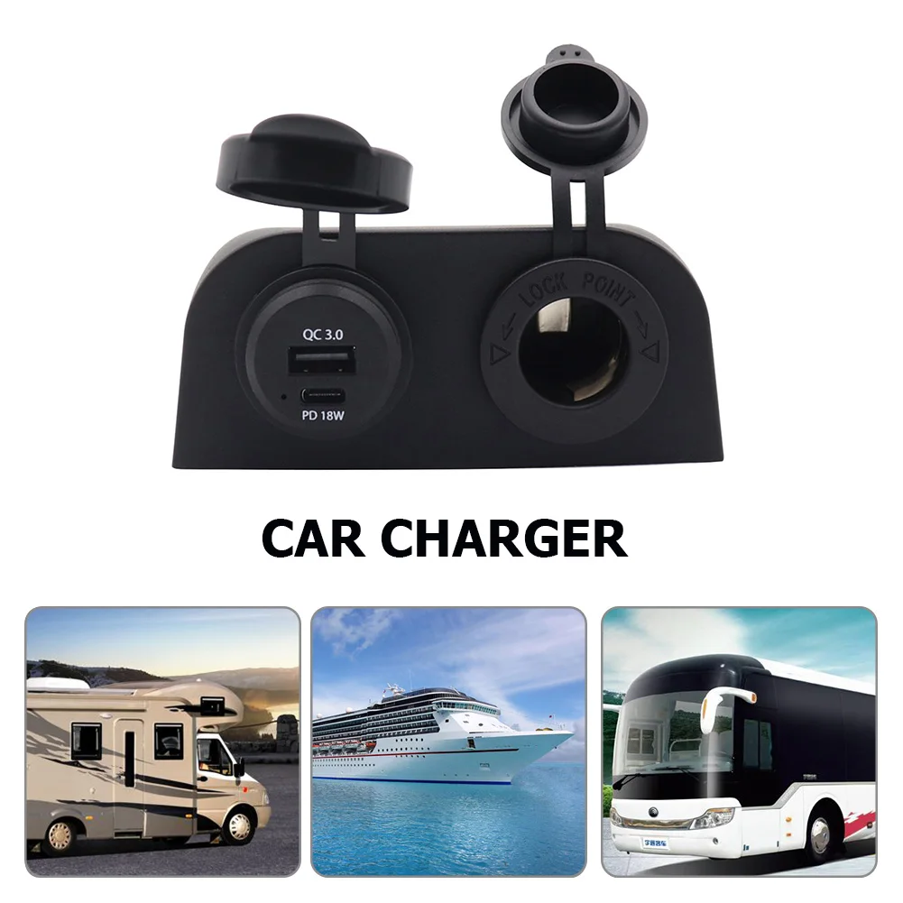 

2-in-1 Motorbike Phone Charging Adapter with Waterproof Cover 10-30V Power Supply Socket Dual USB Port for Smartphone Cellphones