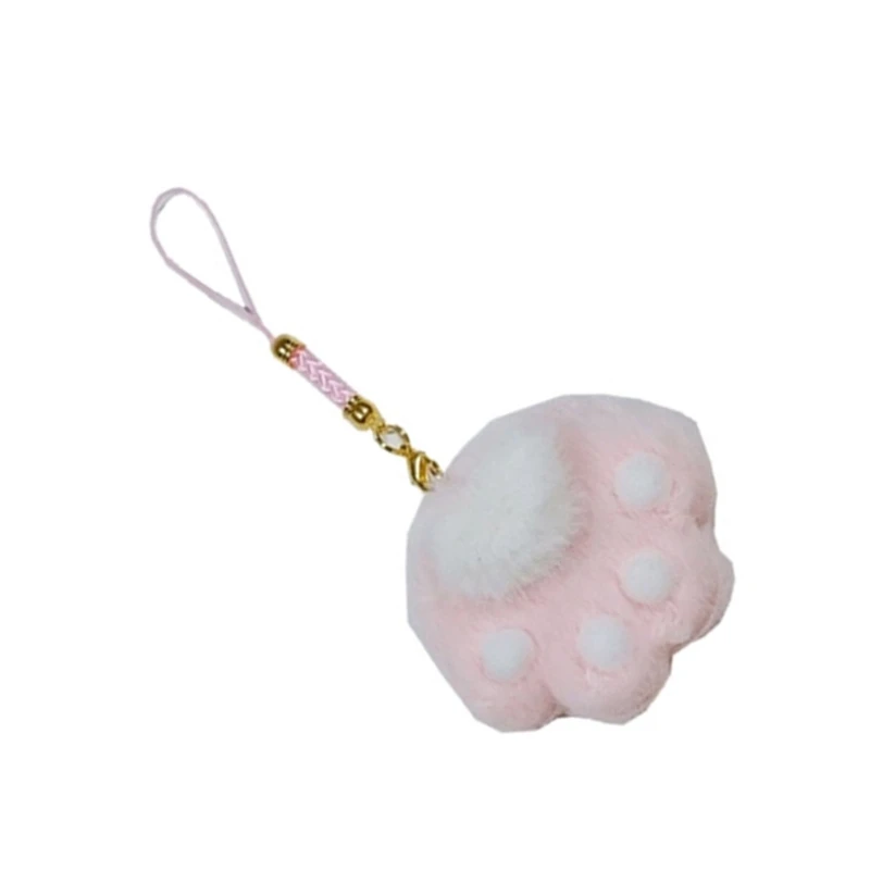 Подвеска в виде кошачьей лапы из фетра ремешок для телефона милое украшение