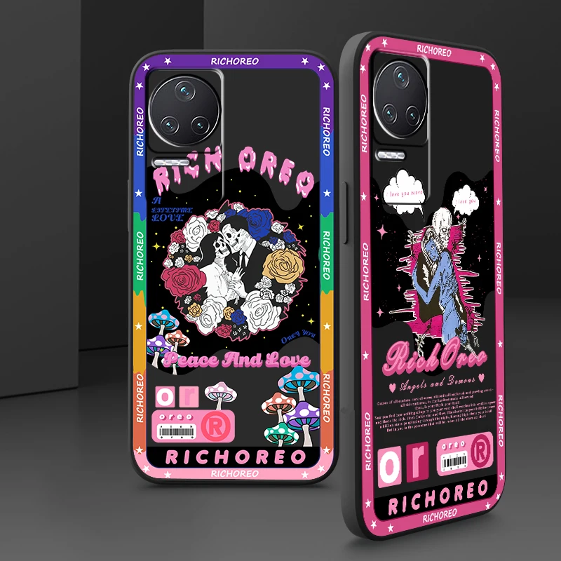 

Luxury Girl Skull Art Cool For Xiaomi Redmi K50 K40 Gaming K30 K30S 10 10C 10X 9A 9 9T 9C 9AT 8 8A 5G Liquid Rope Cover Armour