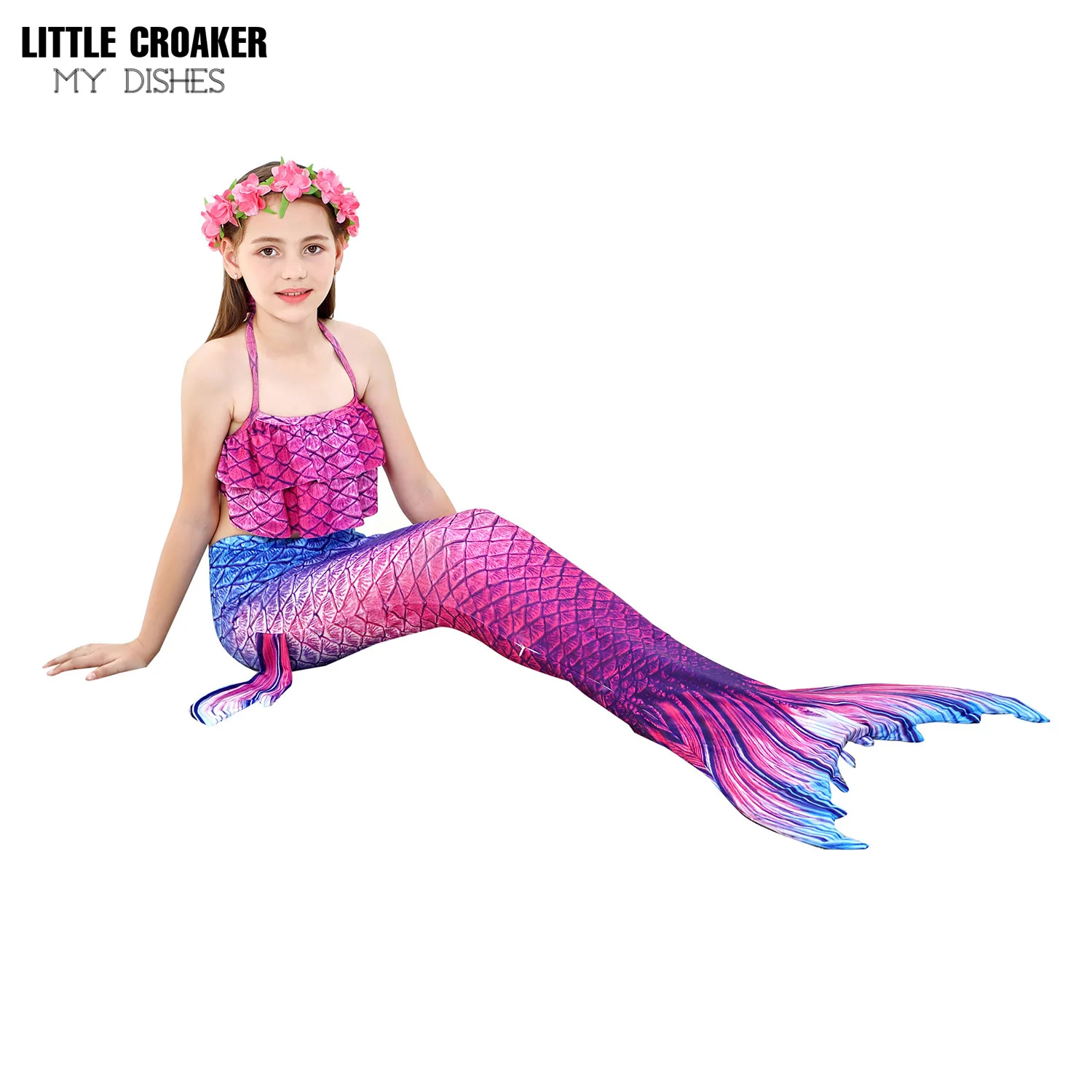 

Girls Mermaid Tails Swimsuit The little mermaid Bathing Suit Girls Pool Clothes Costume kids Mermaid Suit Cosplay Costumes Child
