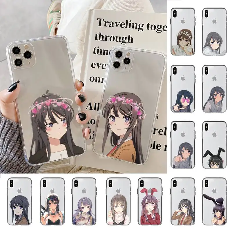 

MaiYaCa Anime Mai Sakurajima Girl Phone Case for iPhone 11 12 13 mini pro XS MAX 8 7 6 6S Plus X 5S SE 2020 XR cover