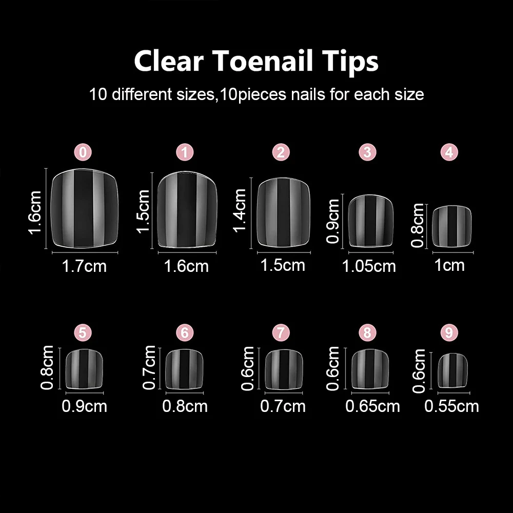 100Pcs Professional False Toe Nails Full Cover Gel Tips Fake Toenail Press On Foot Nail Capsule Artificial Acrylic Manicure Tool images - 6