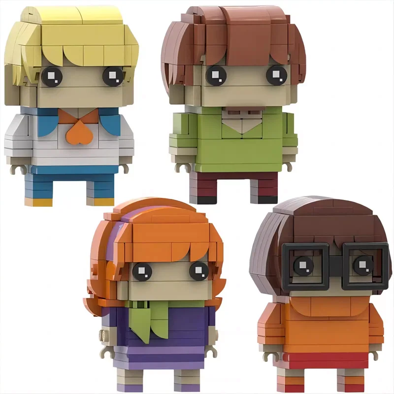 MOC квадратная игрушечная модель Scooby-Doo персонажи фильмов вокруг мелких частиц