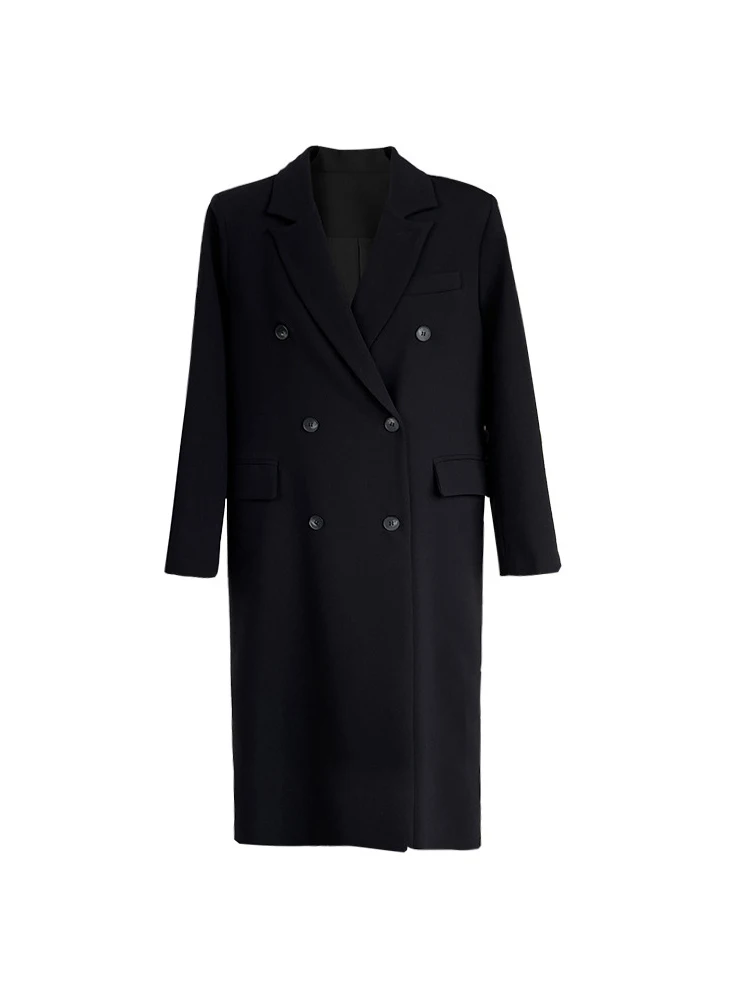 [LANMREM] Офисные женские длинные пиджаки для женщин двубортная модная свободная