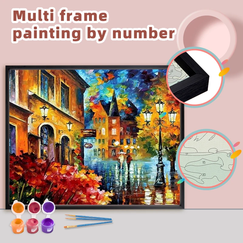 

RUOPOTY Diy Painting By Numbers With Multi Aluminium Frame Kits 60x75cm Abstract Tree Craft Coloring By Numbers For Adult Gift