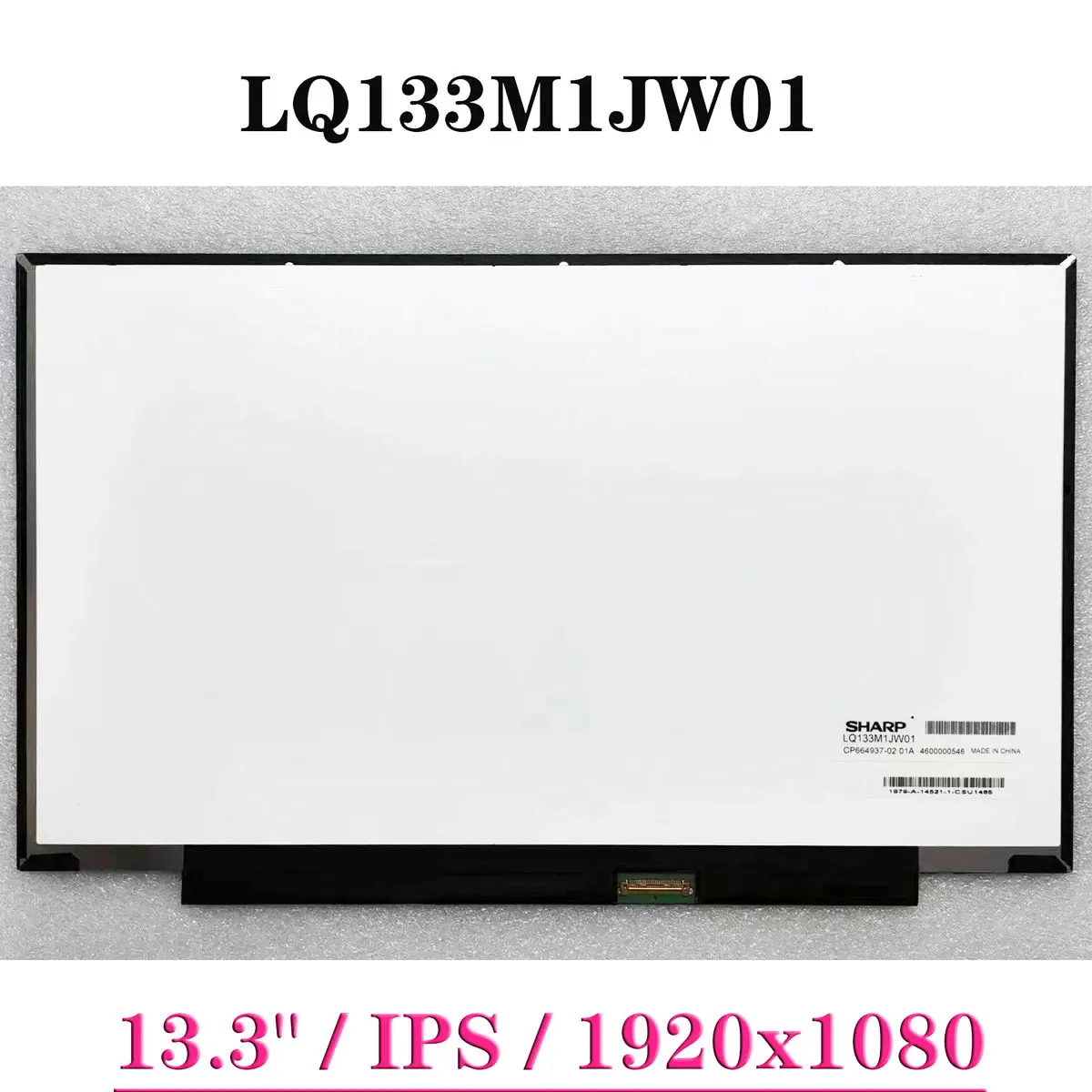 

ЖК-экран для ноутбука LQ133M1JW01, 13,3 дюйма, 1920x108 0 IPS WUXGA EDP, 30-контактный дисплей FHD, матричная панель