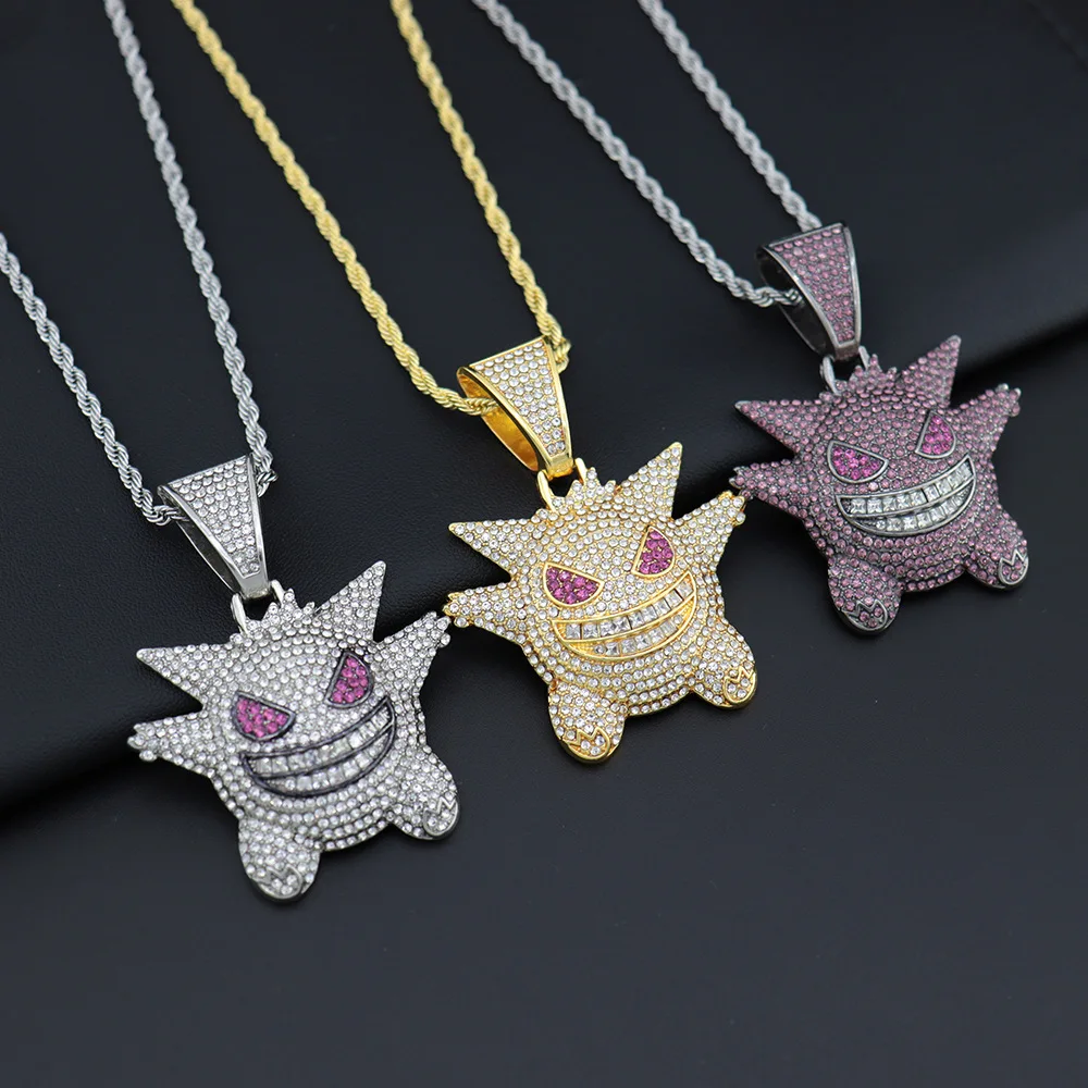

Pokemon Anime Gengar Figures Funny Necklace Pendant Cartoon Dolls Jewelry Pikachu Model Accessories Boy Girls Necklace Kid Gifts