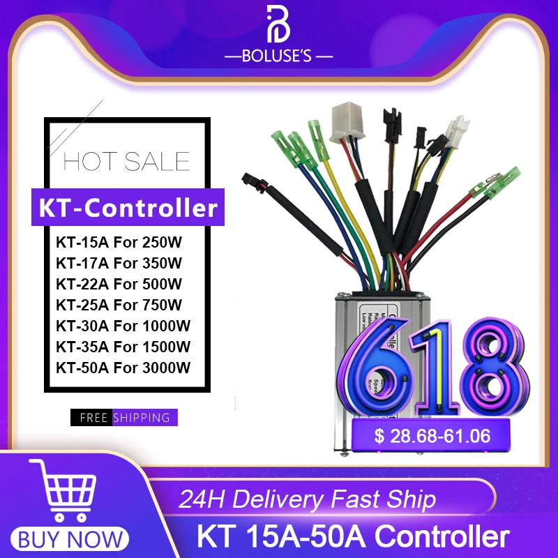 

Controller Bicycle KT Controller15A17A22A30A35A50A For 250W-3000W Motor