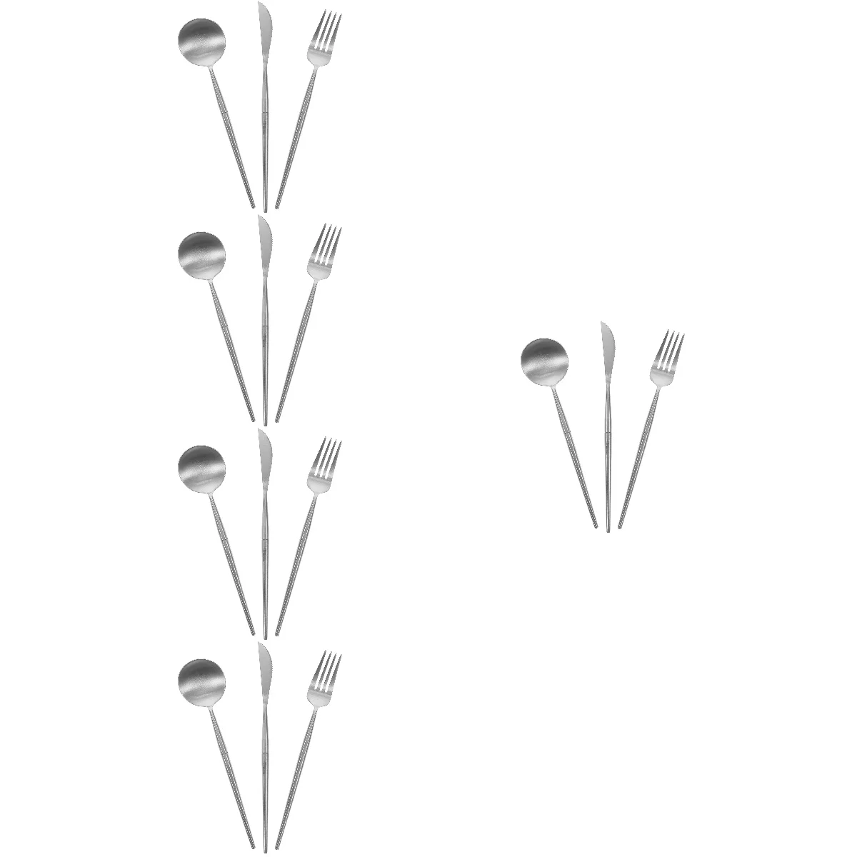

5 Sets Fork Spoon Camping Dinnerware Cutlery Kit Detachable Camping Fork Stainless Steel Flatware Sets Travel