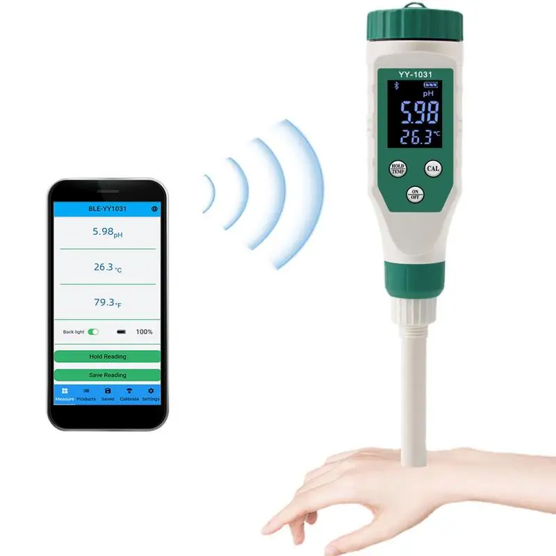 

Digital PH Meter Digital Tester For Water Quality Blue Tooth PH And Temperature Meter For Water Skin Milk Powder Cosmetics Soil