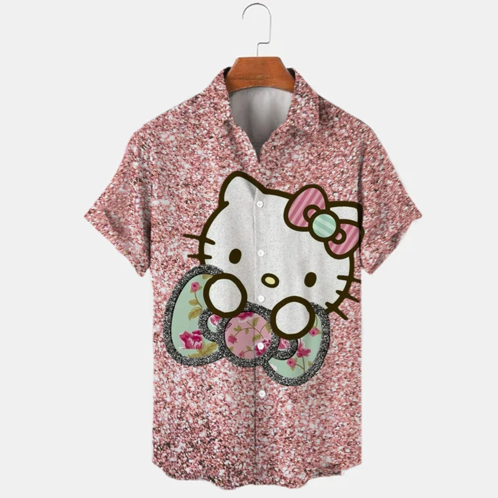 

Летняя модная женская рубашка Hello Kitty Kawaii 3D рубашка с принтом Свободная рубашка с коротким рукавом женские модные повседневные топы