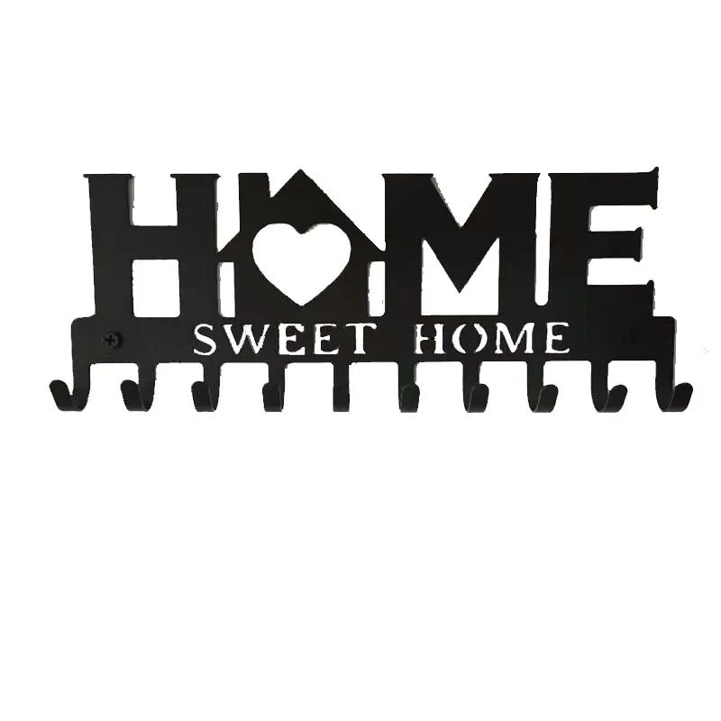 

Держатель для ключей для настенного крепления сладкий домашний (10 крючков) декоративная металлическая вешалка для входной двери кухонный склад автомобильные ключи