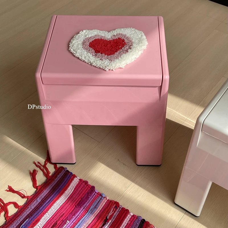 

Nordic minimalist design, creamy color, low stool, net red chair, storage cabinet, storage cabinet, bedside table