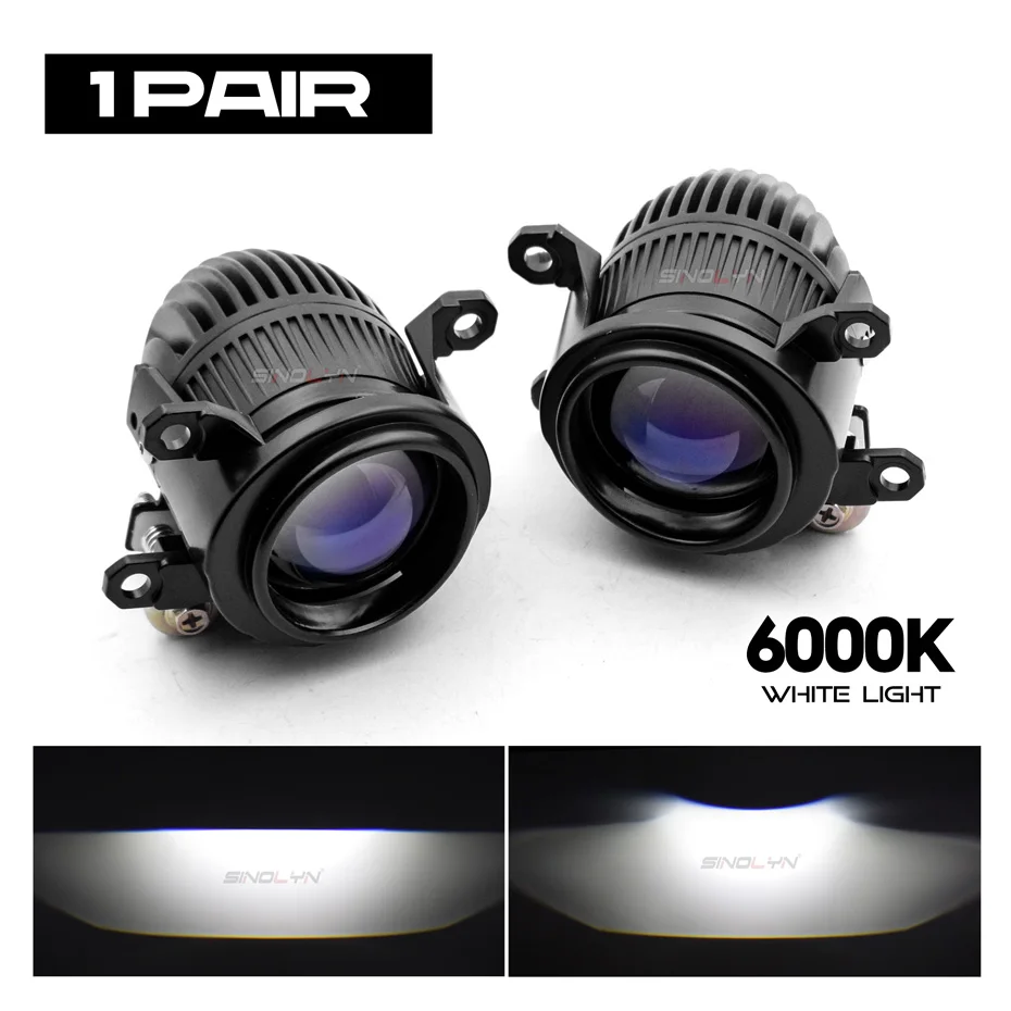 

2-дюймовые трехцветные синие светодиодные противотуманные фары для Toyota Yaris/Hilux/Corolla/Land Cruiser/Altis L1B, линзы противотуманного проектора, лампа дальнего света