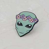 alien brooch alloy denim badge garland alien badge lapel pin