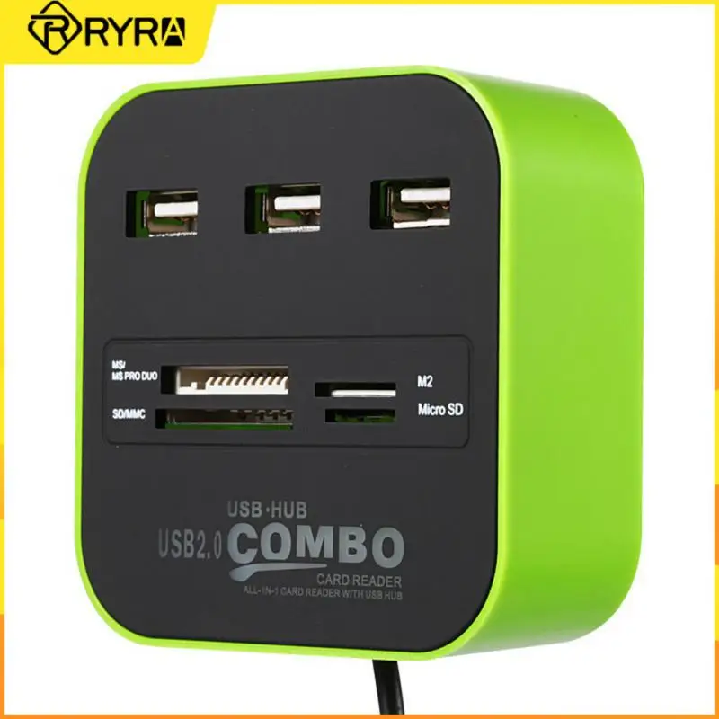 

RYRA 3 порта USB2.0 концентратор Высокоскоростной USB микро кард-ридер SD/TF USB сплиттер для компьютера аксессуары многопортовый концентратор USB2.0 по...