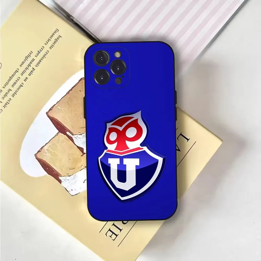 Чехол для телефона с логотипом Chile U-University iPhone 16 15 14 13 12 11 Pro X XS Max XR Plus Mini Soft Black Cover