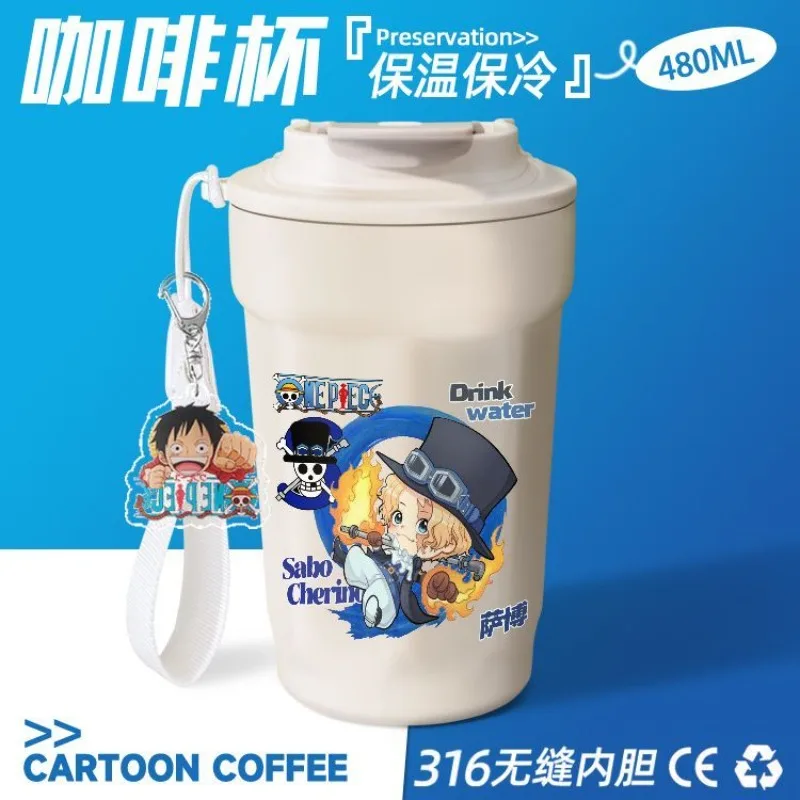 Новая кофейная кружка с аниме-принтом One Piece (Дофламинго, Зоро, Санджи), большая вместимость, персонализированная термокружка из нержавеющей стали. (art.: 3920dc19f44bf) - 3920dc19f44bf
