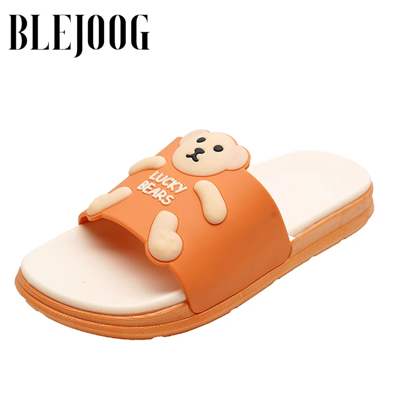 

Женские нескользящие шлепанцы BLEJOOG, удобные сандалии на мягкой подошве, с мультяшным рисунком, для дома и улицы