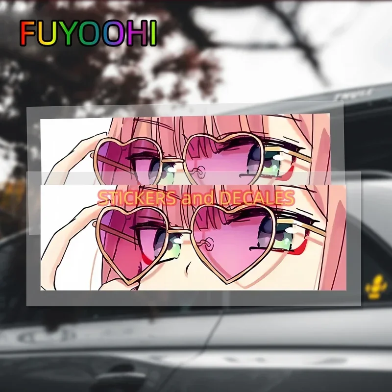 Фото FUYOOHI аниме Peeker ZERO TWO автомобильные наклейки солнцезащитный крем водостойкий скейтборд зеркало заднего вида виниловая наклейка для внедорожника JDM RV №1